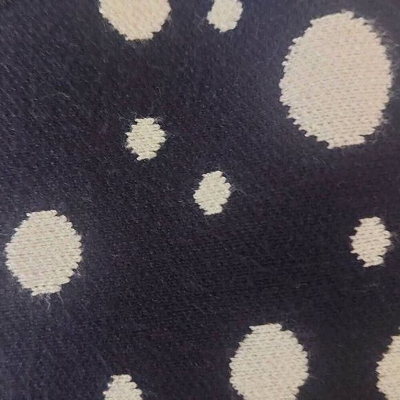 KATE SPADE Navy Blue White Polka Dot Fit & Flare Knit Sweater Dress Size S - Picture 9 of 9